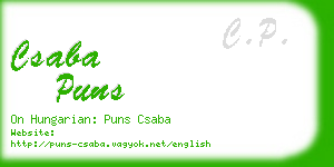 csaba puns business card
